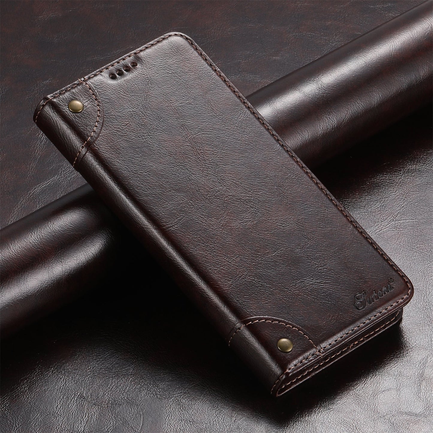 Vintage Leather Flip Wallet Phone Case with Card Slots for Samsung Galaxy S23+
