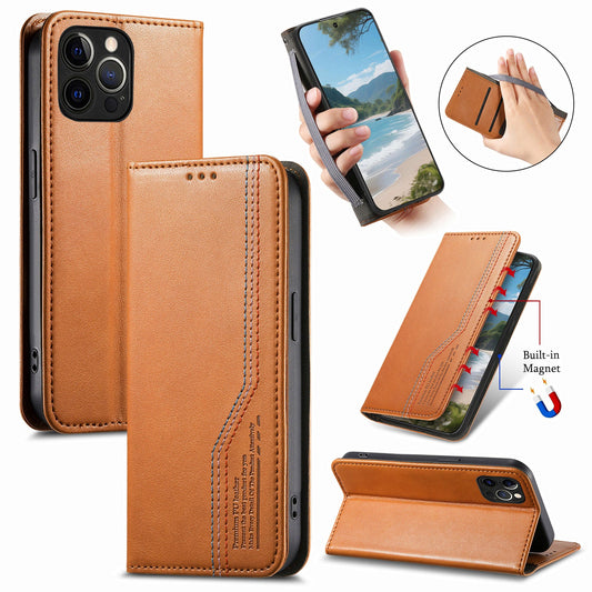 Elastic Band Premium Leather Flip Case for iPhone 12 Pro Max