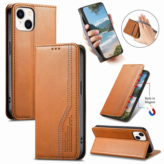 Elastic Band Premium Leather Flip Case for iPhone 14 Plus