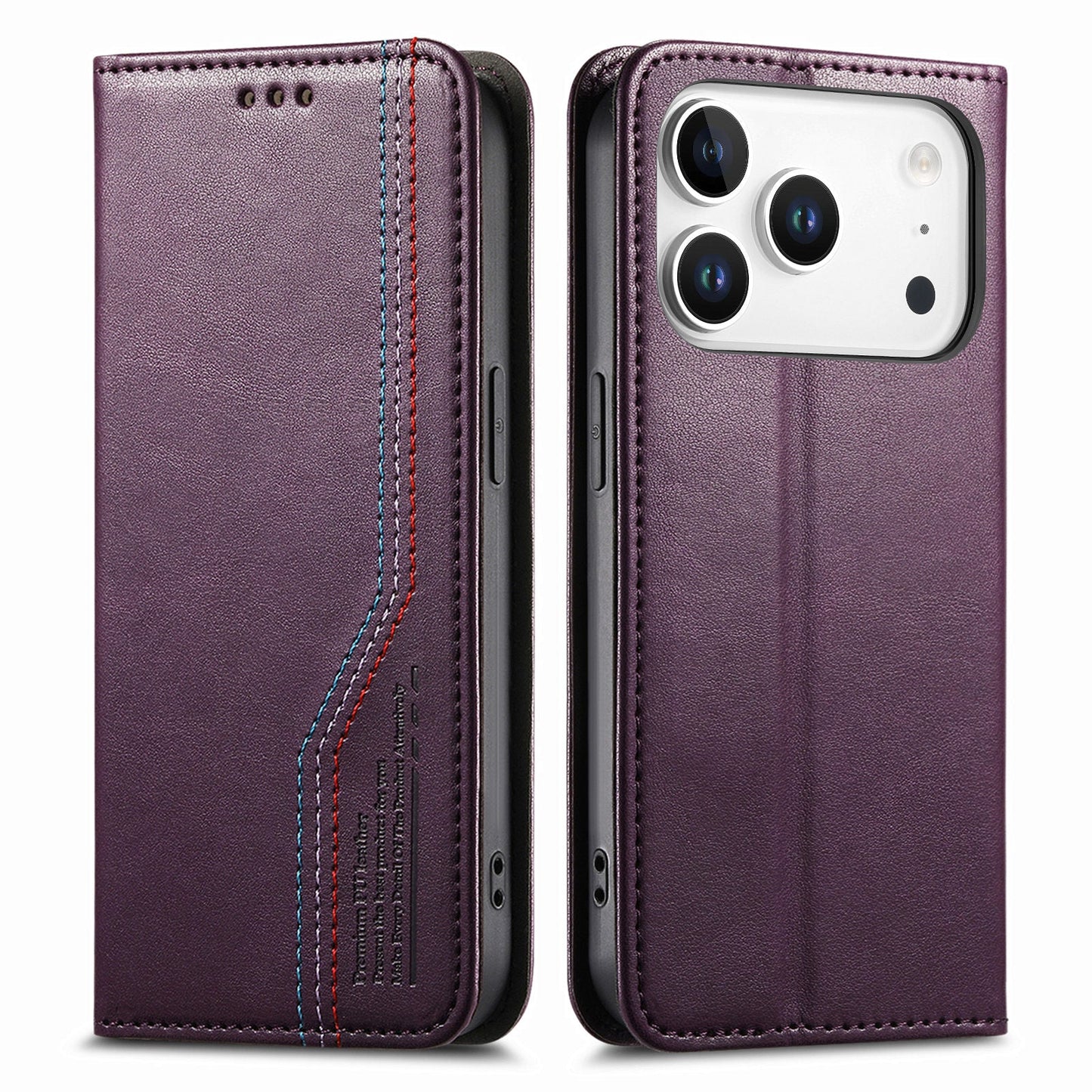 Elastic Band Premium Leather Flip Case for iPhone 17 Pro Max